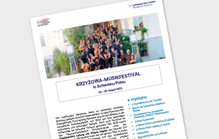 Konzertreise zum Krzyżowa-Musikfestival nach Schlesien/Polen vom 24. – 28. August 2023.